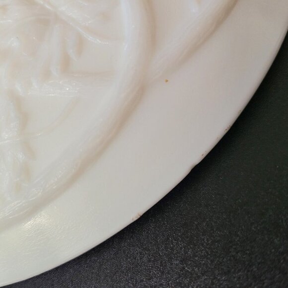 Vtg Duncan Miller Tiffin Palm Beach Milk Glass Round Butter Dish HTF Grapes MCM - Picture 6 of 12